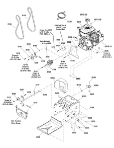 Engine And Frame Group Diagram and Parts List for 824LD 1696154-01 Briggs and Stratton Snow Blower